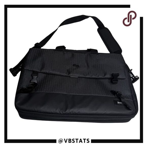 Solo New York Men's GRV330-4 Notch Laptop Detachable Strap Briefcase Black - Picture 1 of 11